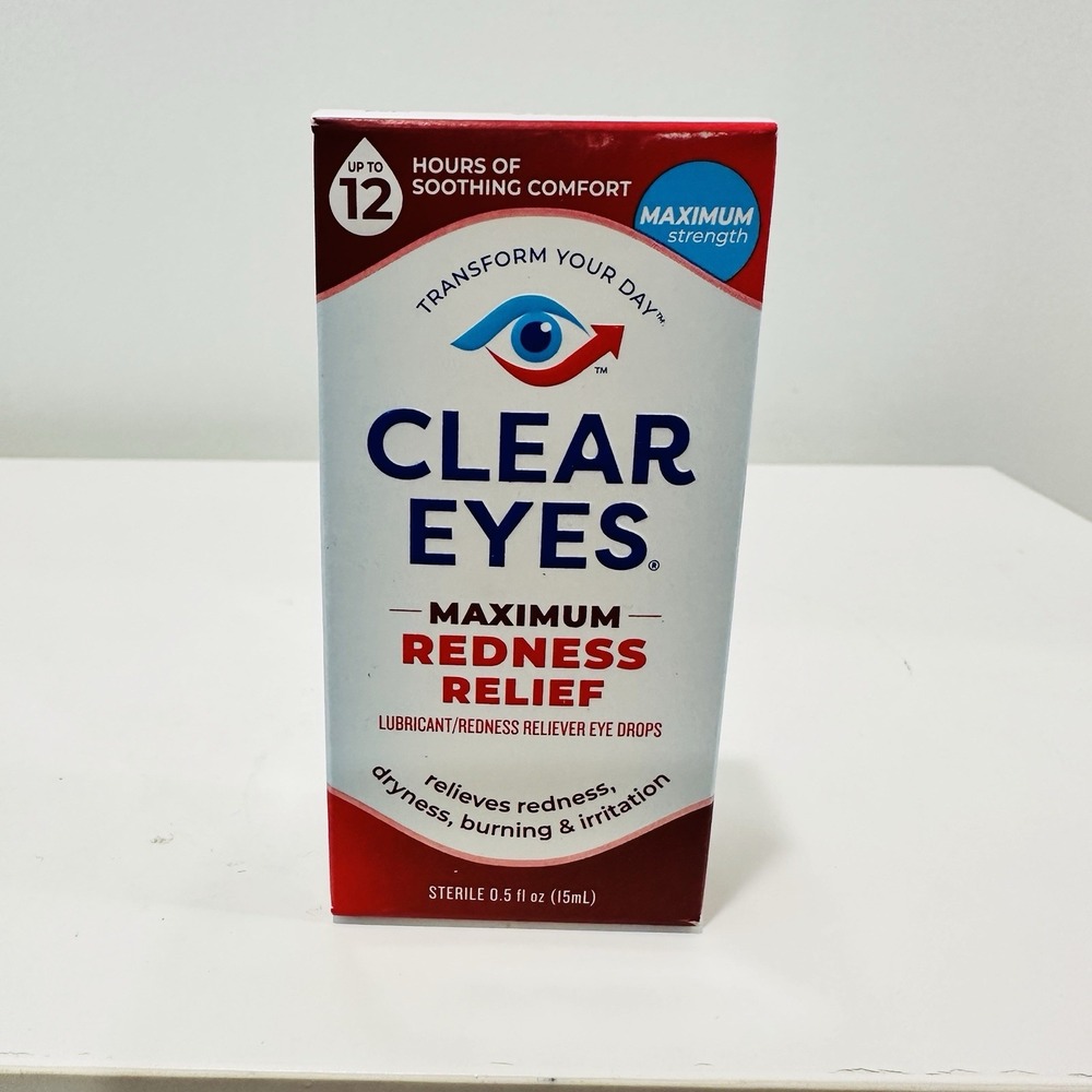 Clear Eyes Redness Relief Lubricant Eye Drops 0.5 fl oz 15mL NEW Exp 04/2028